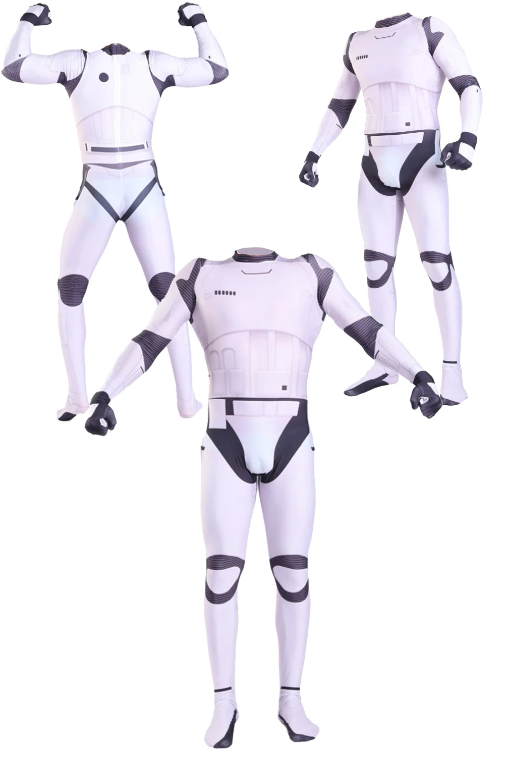 White Trooper Cosplay Role Play Jumpsuit Movie Space Battle Army Costume Men Roleplay Male Fantasy Fancy Dress Up Party Clothes