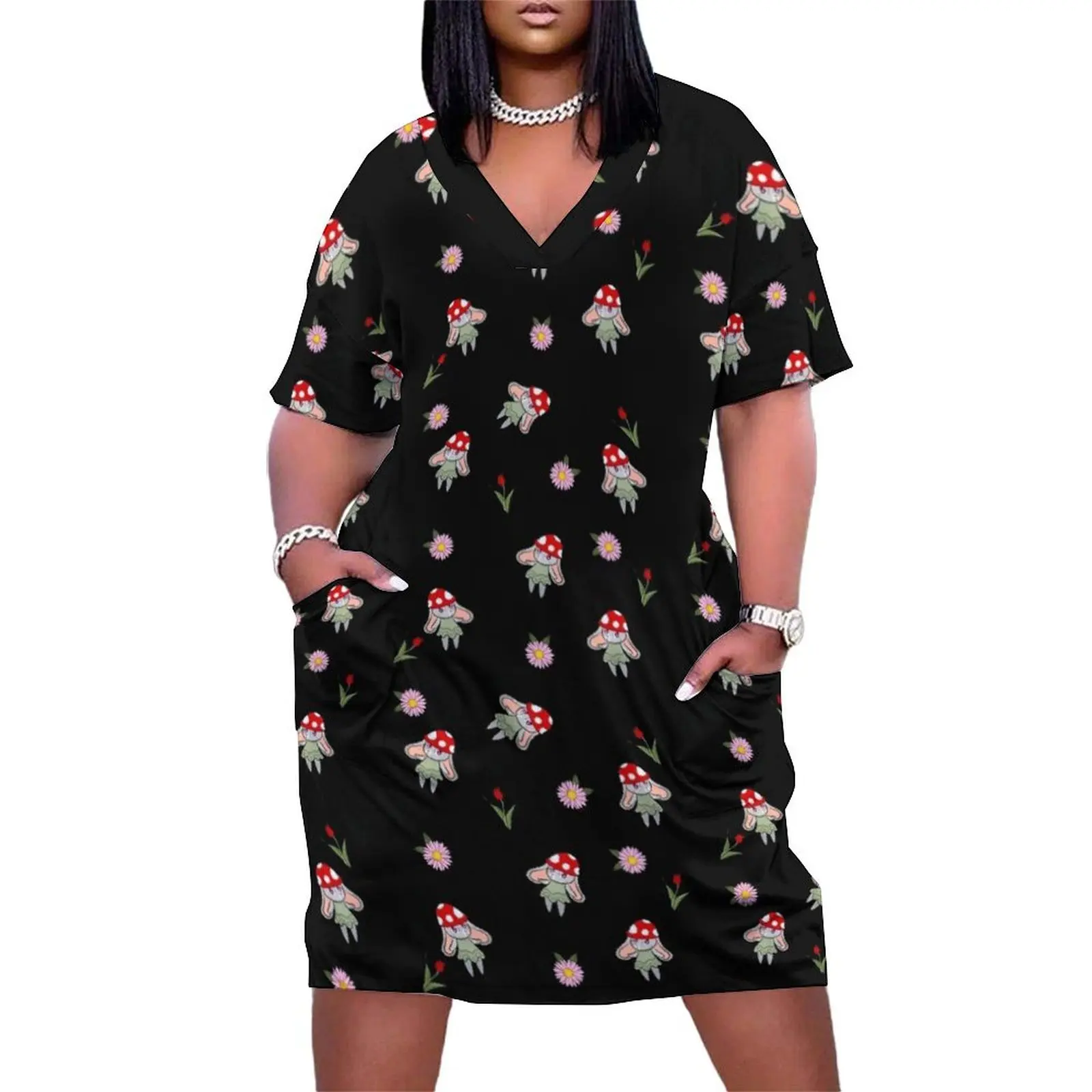 

Mushbun Flowered Pattern Loose Pocket Dress women's summer clothing 2025 womens clothing