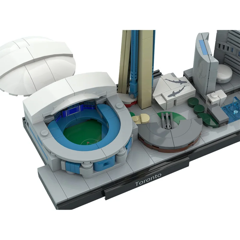 MOC 有名な都市建築組み立てビルディングブロックおもちゃカナダトロント都市スカイラインモデル大人のコレクション誕生日ギフト