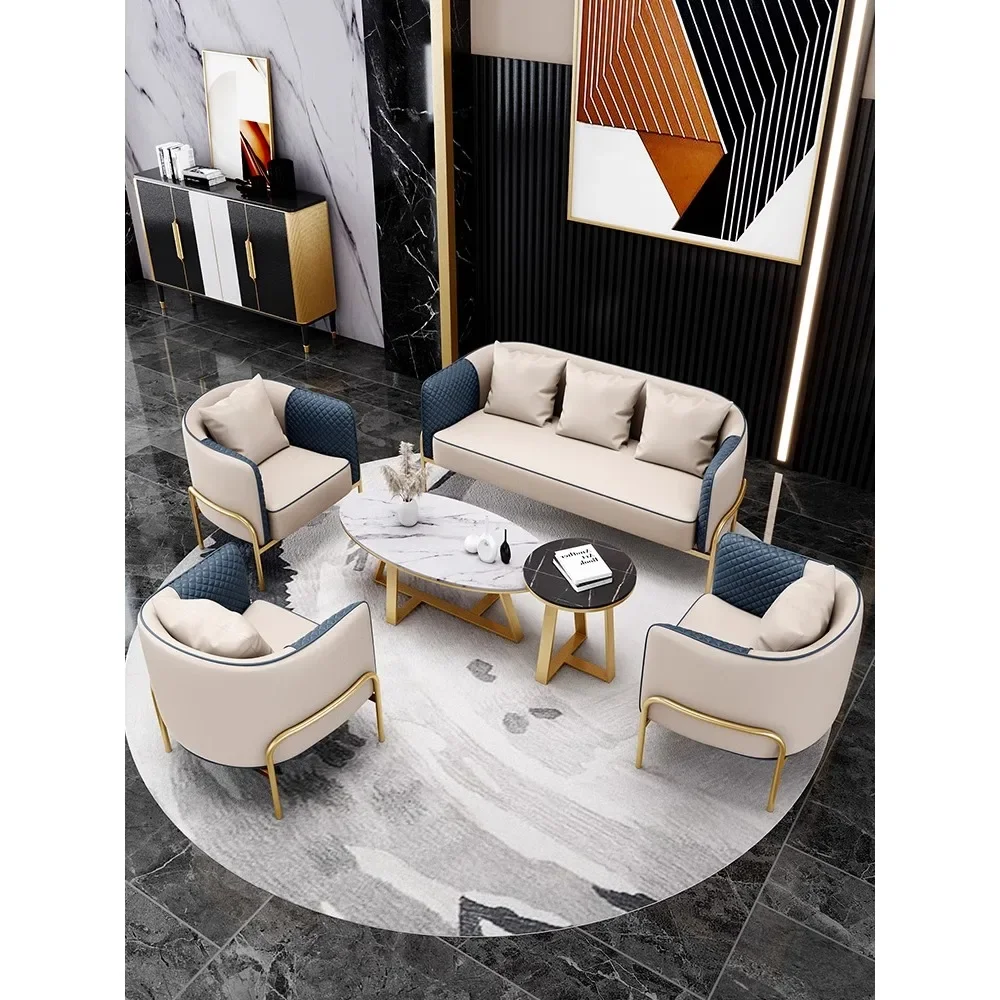 Luxury Sales Office Negotiates Table and Chair Combination online celebrity Leisure Reception Office Sofa Negotiates Small Round image 2
