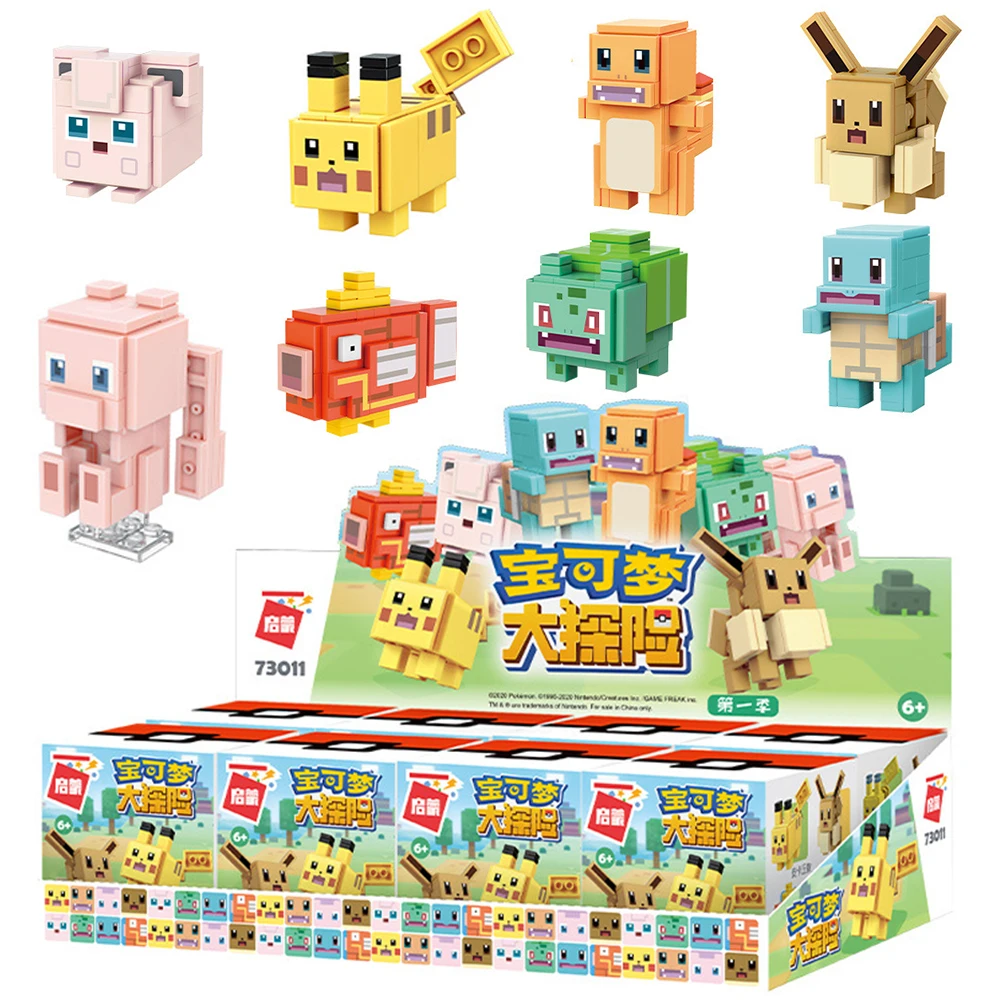 

Строительные блоки MOC Pokemon Pikachu, слепая коробка, образовательный мультфильм, милый Чаризард Mewtwo, модель для сращивания мелких частиц, игрушка в подарок