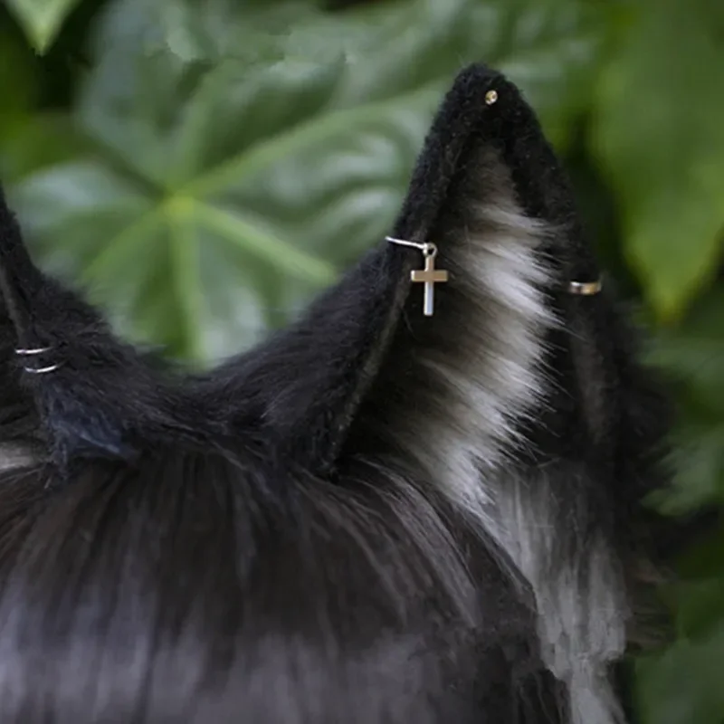 ที่คาดผมหูหมาป่าสีดำแบบสั่งทำพิเศษสำหรับคอสเพลย์อนิเมะ ฮาโลวีน และคริสต์มาส