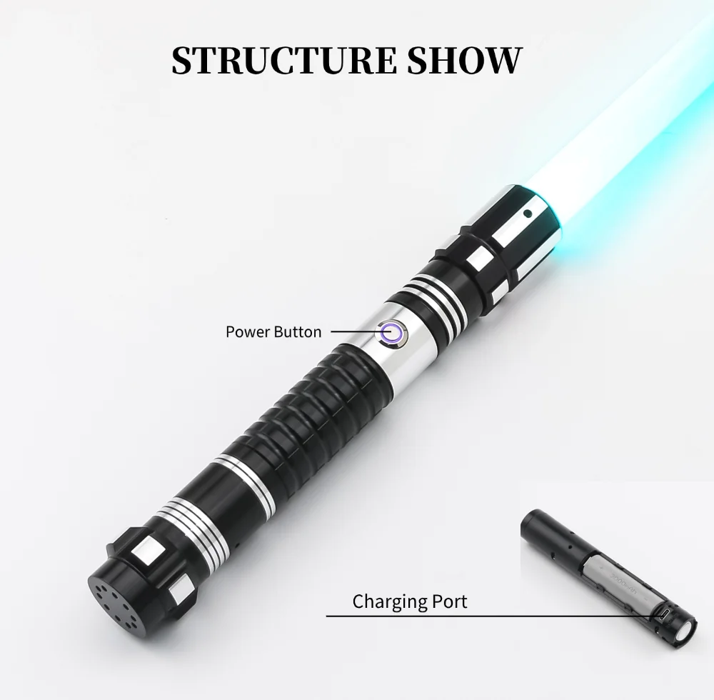 TXQSABER New Dark D Smooth Swing Lightsaber Eco Pixel Metal Hilt for Heavy Dueling Tip Drags Jedi Cosplay Sword Kids Toys