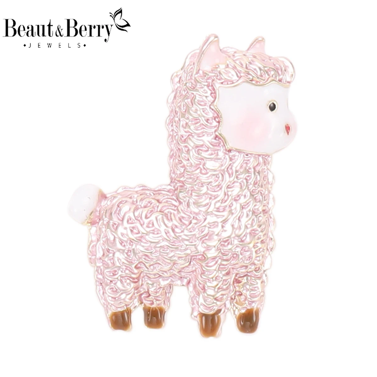 Beaut&Berry Cute Enamel Sheep Brooches for Women Animal Pins Friends Party Gifts Jewellery Accessories
