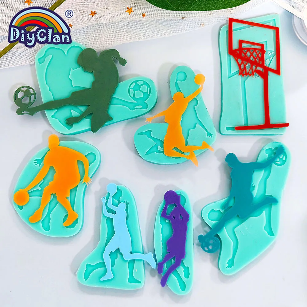 Sports Series Cake Decoration Silicone Mold Baseball Football Basketball Cake Chocolate Sugar Crafts Kitchen Baking Tools