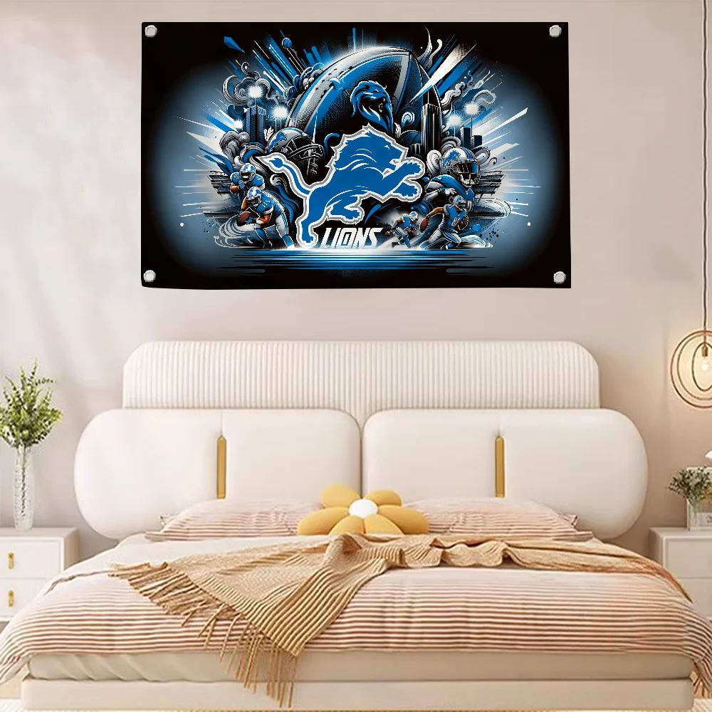 Flag Pride Flag Flag to Hang Flags for Rooms Banner Detroit L-lions Outdoor Decorations Funny Flags and Banners Wall Decoration