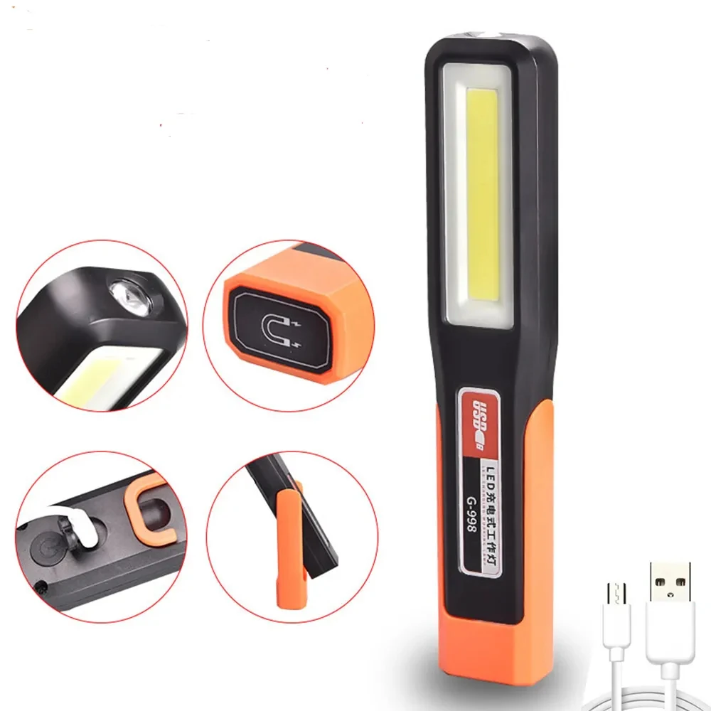 3pcs Powerful COB LED Work Light Garage Mechanic Lamp USB Rechargeable Flashlight MagneticTorch Emergency Light Warning Light