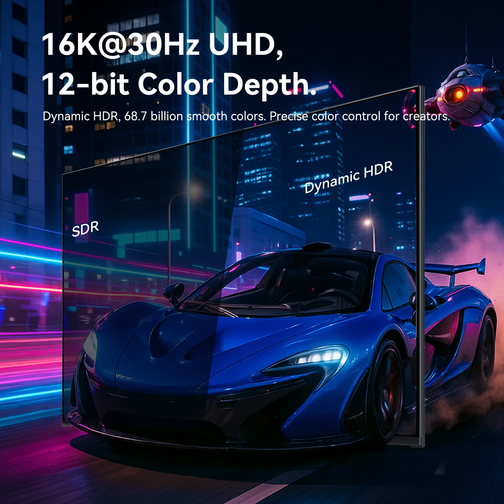 Kabel Vention 16K Type C do DisplayPort 2.1 dla MacBook Pro/Air 16K@30Hz 8K@60Hz Thunderbolt 3/4 40Gbps USB C do 16K DP 2.1 Kabel Wideo — zdjęcie produktu 3
