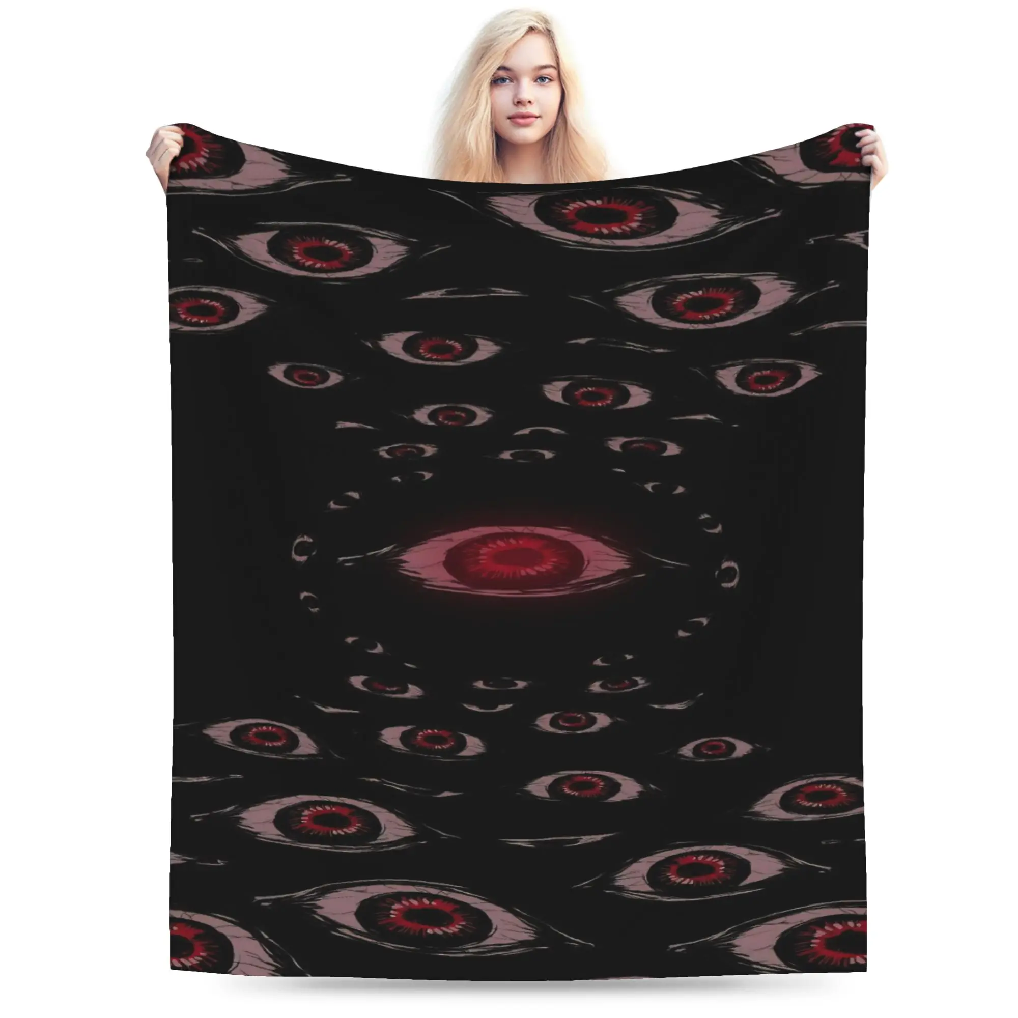 Super Soft Bloody Eyeball Throw Blanket Premium Fleece Flannel Lightweight  Bed Blanket Cozy Fluffy Blankets All Season Use