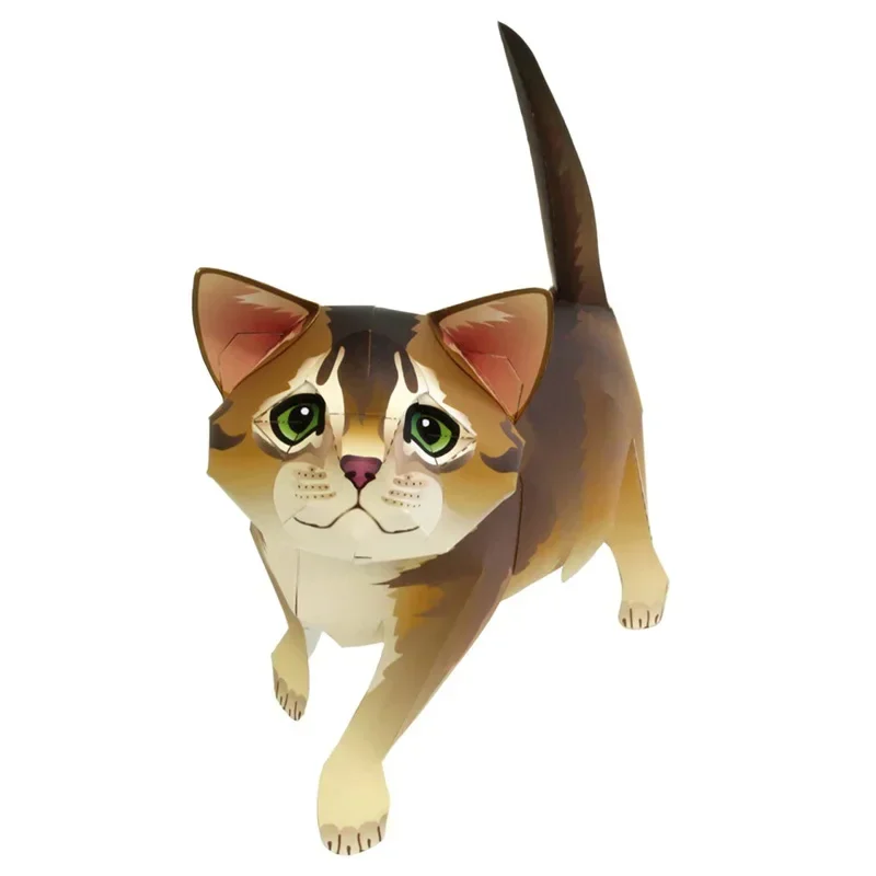 Абиссиinian Cat складной оригами искусство мини милая 3D бумажная модель Papercraft домашнее животное DIY дети взрослые ремесленные игрушки QD-014