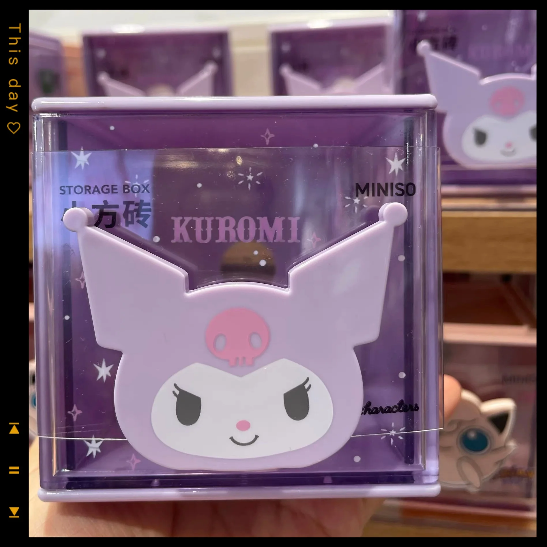 Kawaii hello kitty anime périphériques Sanrio boîte de rangement carrée transparente ma mélodie bureau mignon boîte de rangement type tiroir dames