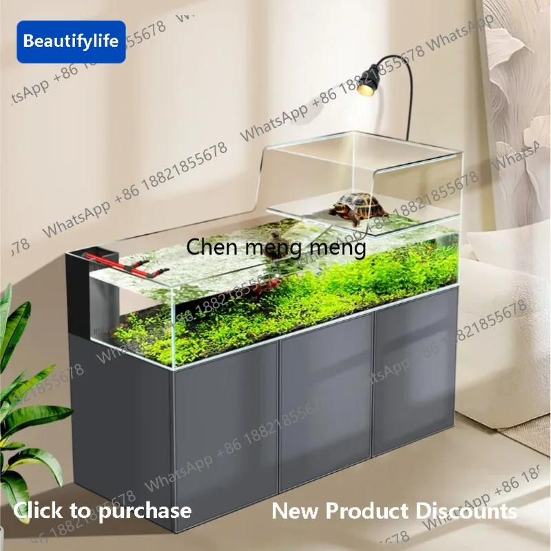 

CC 45new turtle tank ultra-white glass amphibious stream living room partition screen ecological fish tank aquarium