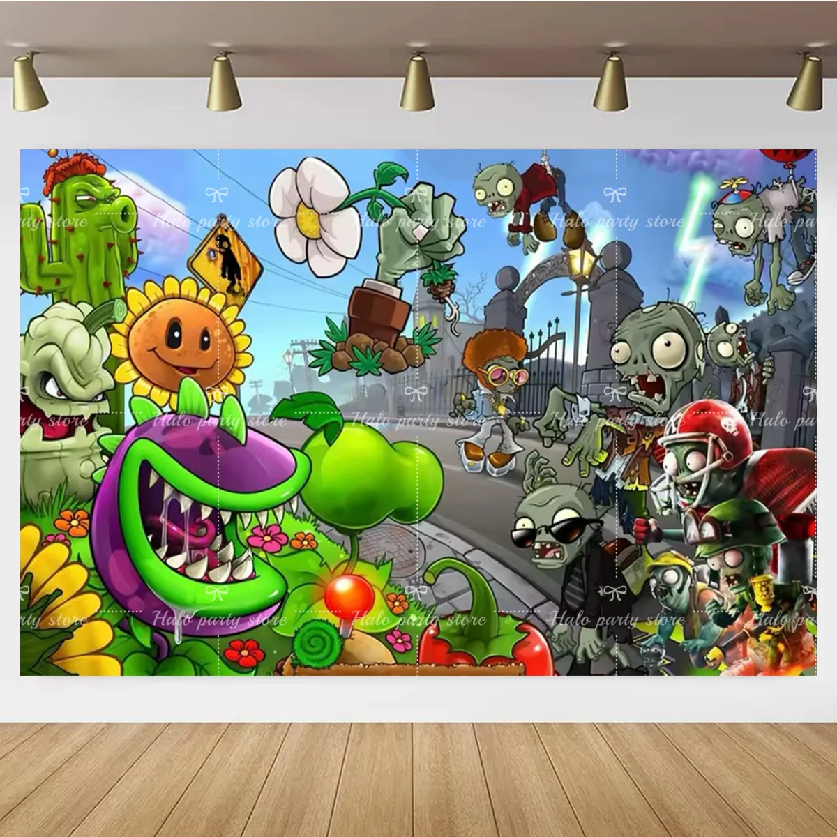 Game Plants &vs. Z-Zombies Theme Birthday Party Background Decoration Children\'s Party Supplies Props Gifts