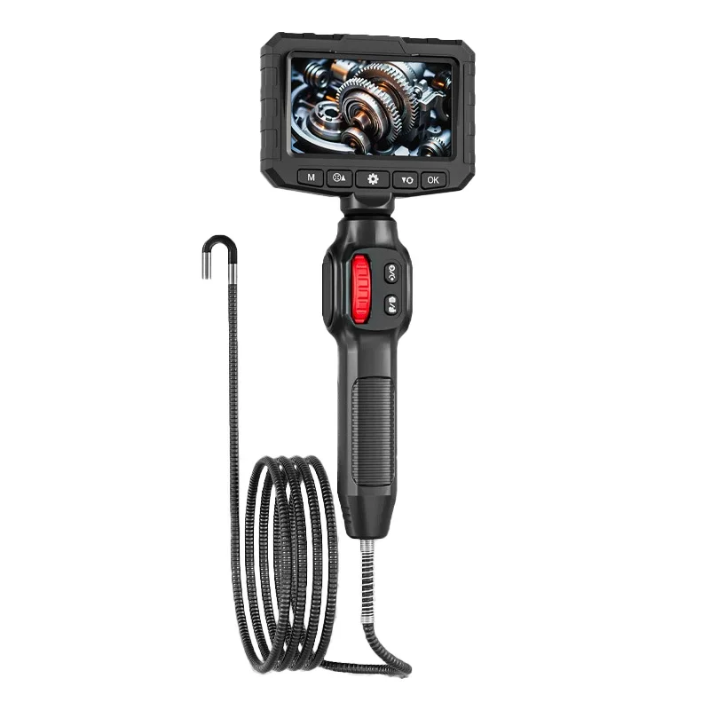 360 Degrees Two Way Steering 2MP HD Industrial Endoscope 3.9mm Single Lens IP67 5X Zoom 4.3