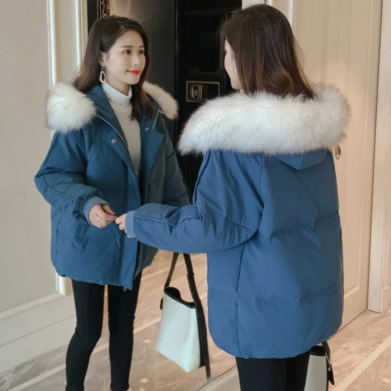 2023 Woman Parkas Loose Cotton-padded Clothes Woman New Female Bread That Turn Warm Winter Jacket