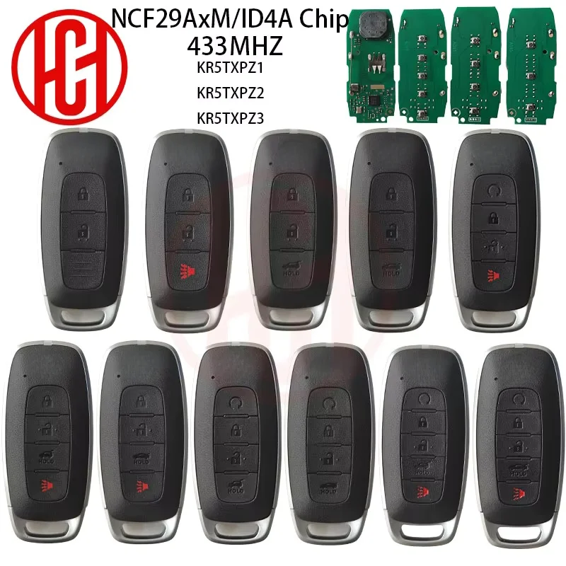 4A Chip 433MHZ KR5TXPZ1/Z2/Z3 S180146105 Remote Car Key For Nissan Rogue Kicks Ariya Versa Pathfinder Ignis X-Trial 2022 2023