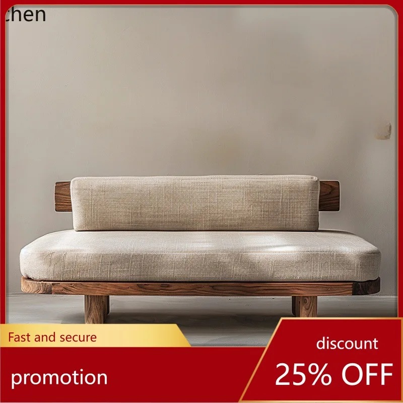

ZML Solid Wood Sofa Modern Simple Homestay Living Room Detachable Washable Double Three-Person Natural Wood Sofa