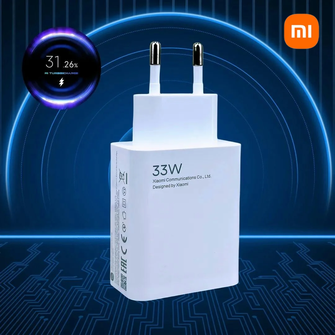 33W أصل شاحن Xiaomi سريع الشحن، شاحن سريع بقوة 33 واط مع كابل C