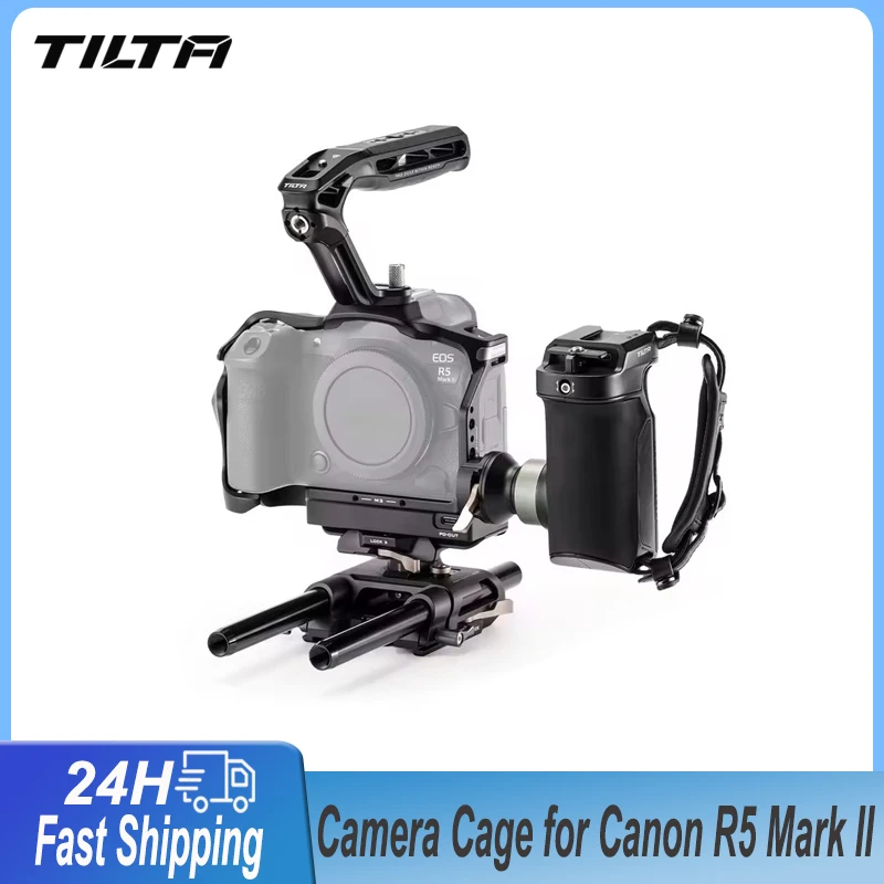 TILTA TA-T68-FCC2-B Quick Release Camera Cage Advanced Kit with Cooling Fan Handle for Canon R5 Mark II R5M2 Cameras Accessories