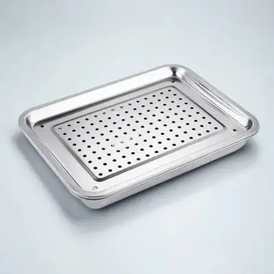 

36x27cm Stainless Steel Tea Tray Japanese Style Hollow Tea Cup Tray Removable Easy Clean Serving Plate Household