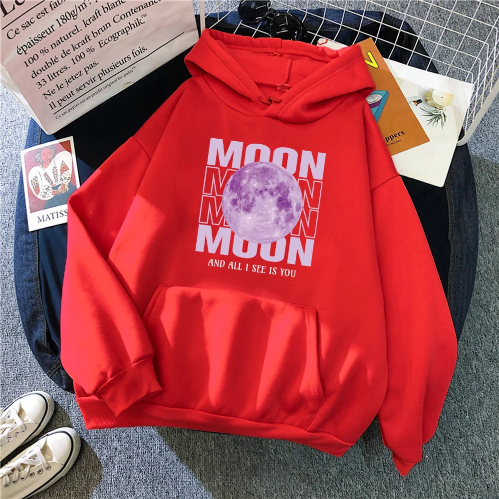 

Purple Moon Creative Printed Hoody Women Hip Hop Creativity Hoodies Pocket Fleece Streetwear Fashion Casual Hoodie Unisex