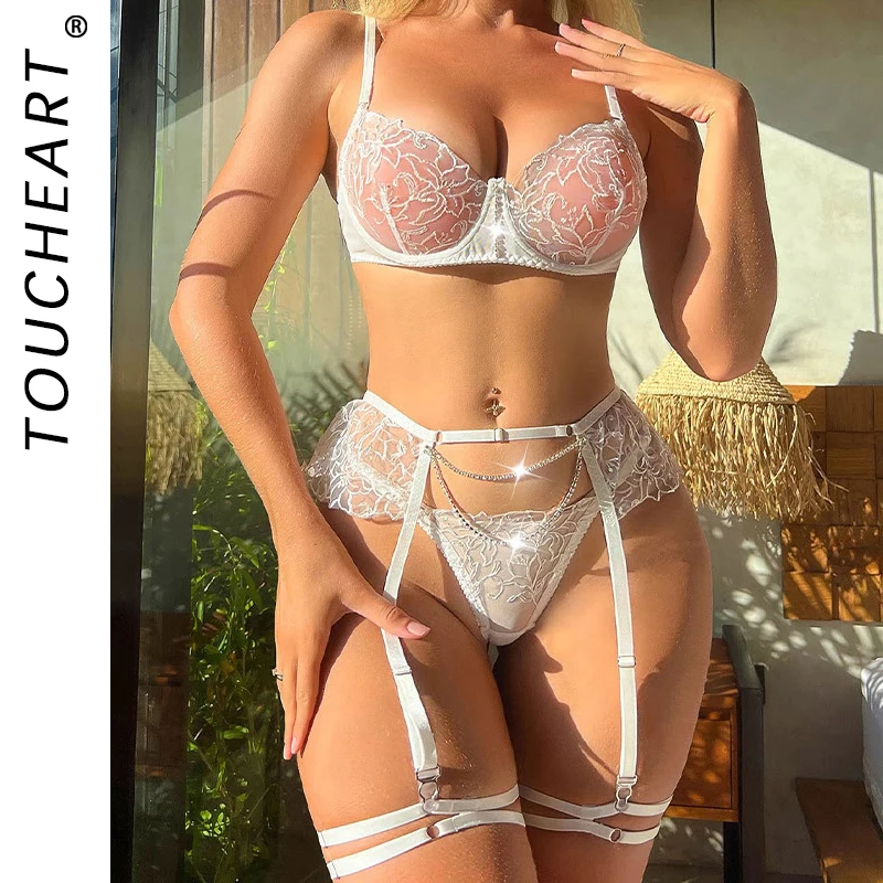 

Woman Lingeries Sets With Garter and Stockings Women's Panties Set Bra Sexy Lingerie Sexual Sex Clothing for Women Clothes Thong