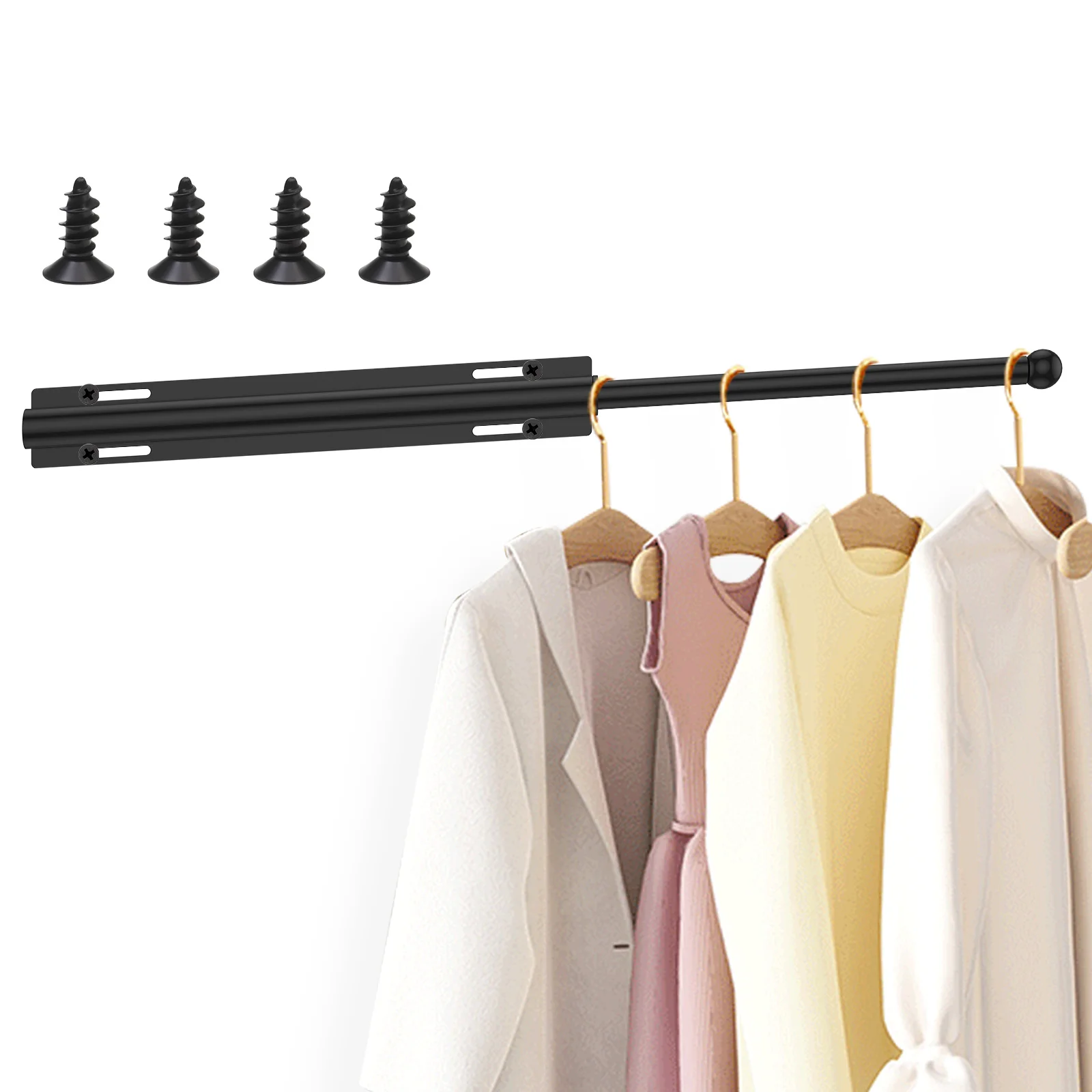 Pull-Out Closet Valet Rod Retractable Wardrobe Clothing Rail Extending Closet Rod Hanger Rack