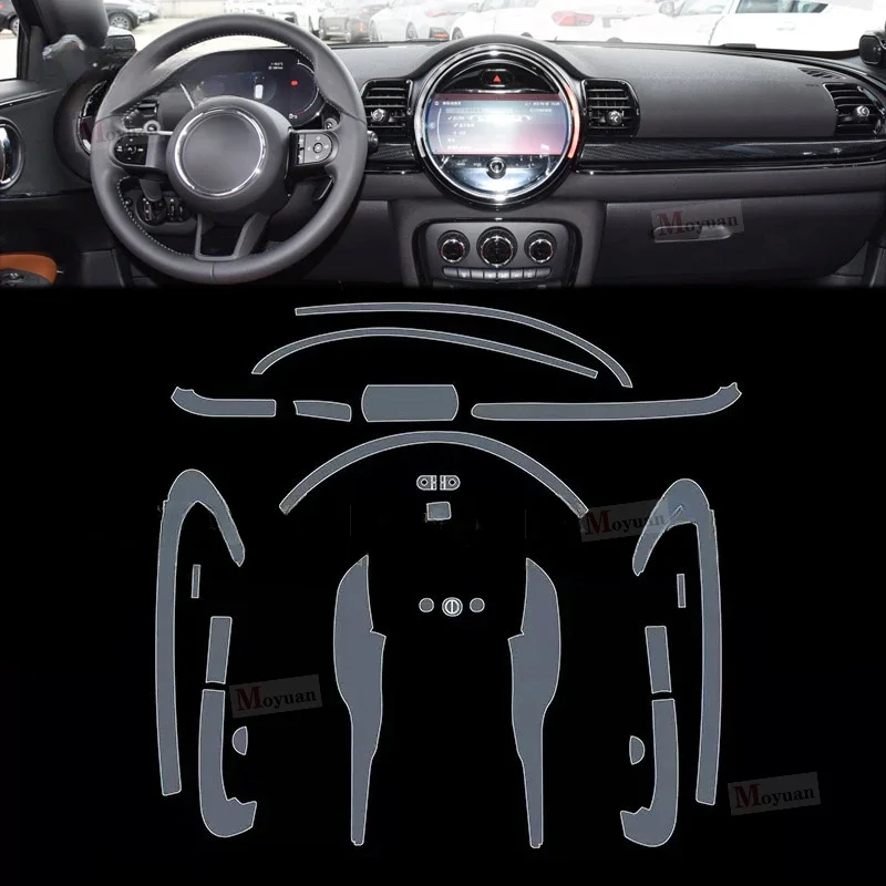 For Mini CLUBMAN 2022-2023 Car Gearbox Panel Navigation Screen Automotive Interior TPU Protective Film Anti-Scratch Sticker