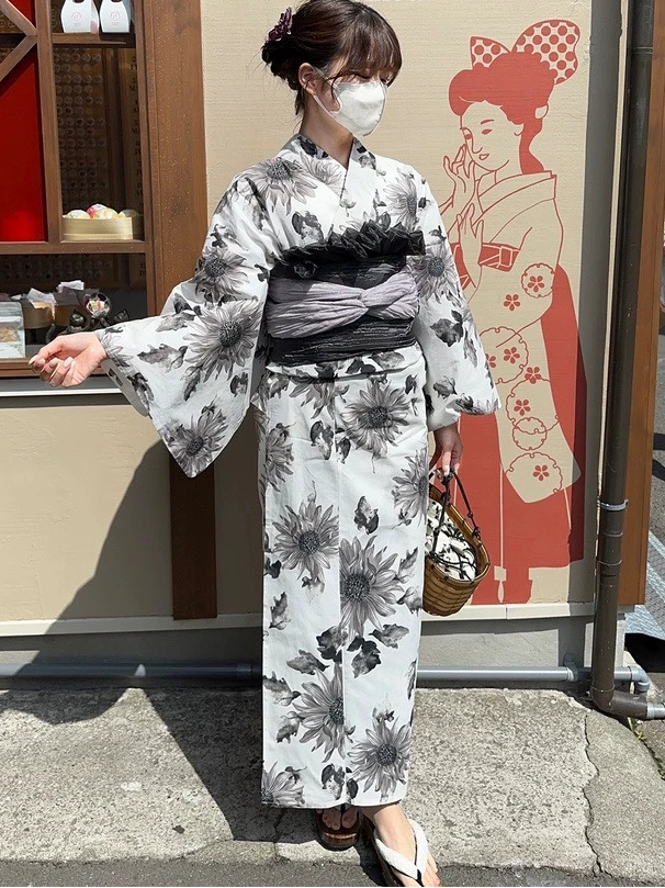 Japanese kimono yukata quick-drying not easy to wrinkle traditional Japanese style dress two-part split yukata