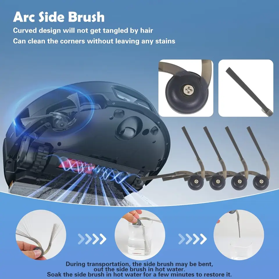 قطع غيار Roborock Saros 20 Sonic / S10 MaxV Ultra مكنسة كهربائية بكرة رئيسية فرشاة جانبية فلتر قطعة قماش كيس غبار - 6