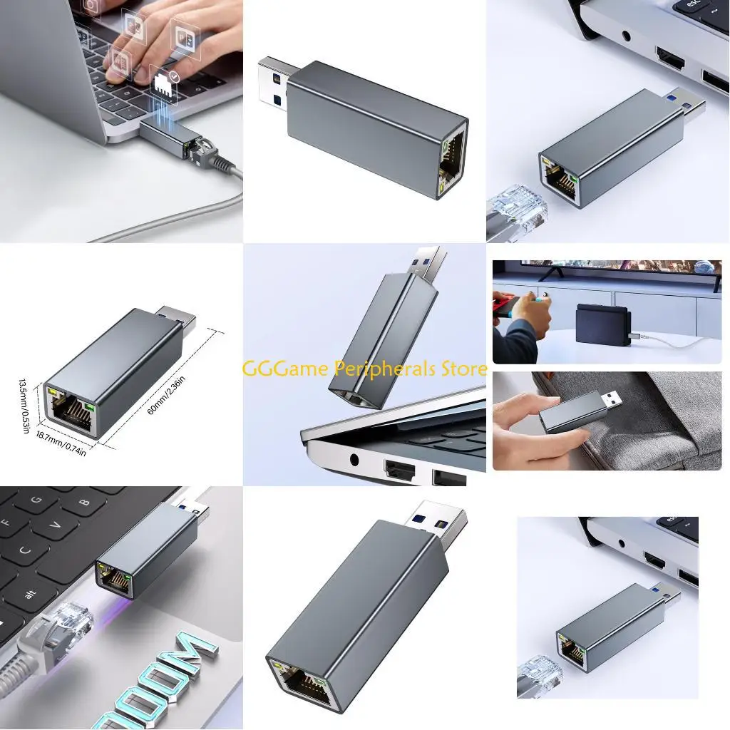 

U55B USB3.0 To RJ45 Lan Ethernet Adapter, 1000Mbps Speed For Laptops And Desktops USB Ethernet Converter