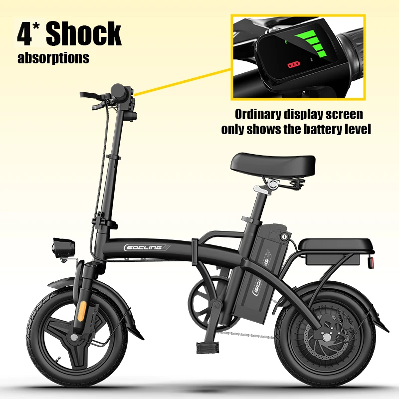 14' Lightweight E-Bike-G11, Max Load Capacity Of 330LBS, Disc Brake, 500W Motor, Up To 19.9MPH Speed, 6-hour Fast Charging, Foldable Biicycle with Anti-theft Battery, Two Models Optional, Mini-Ebike For Commuting