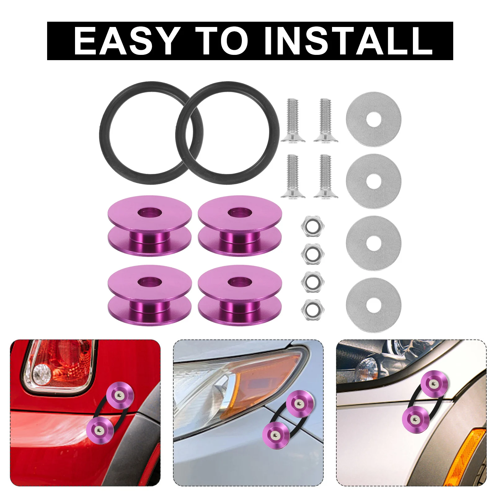 

1 Set Of Quick Release Kit Stainless Steel Car Bumper Fixing Clips For Front Rear Bumper Repair Fasteners Clips For Bumpers