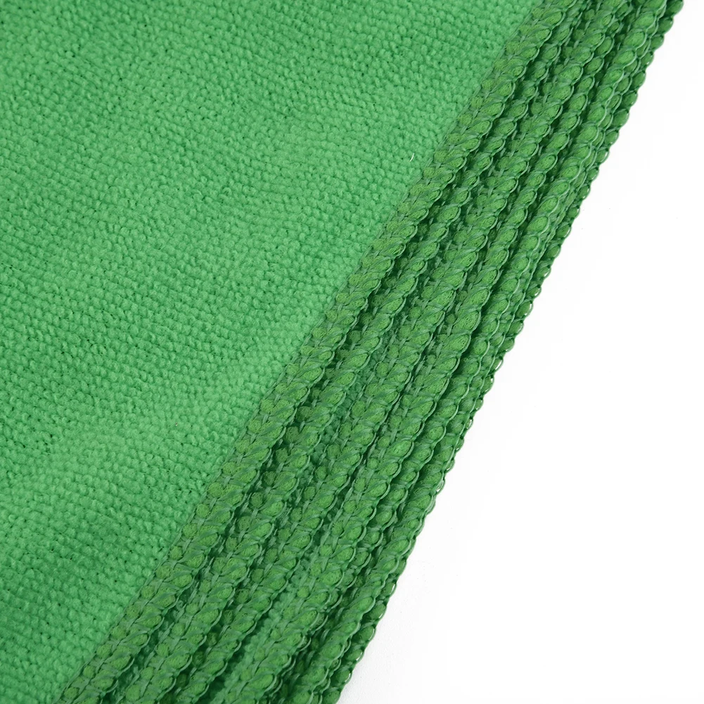 10pcs Green Microfiber Car Body Care Cleaning Towels Soft Cloths 9.84*9.84inches  Car Clean Towel Auto Cleaning Tool