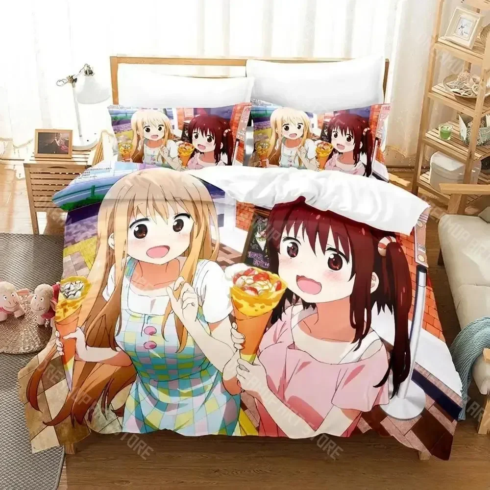 3dプリント干物妹！-うまるちゃん寝具セットシングルツインフルクイーンキングサイズベッドセット大人子供寝室布団カバーセットアニメ