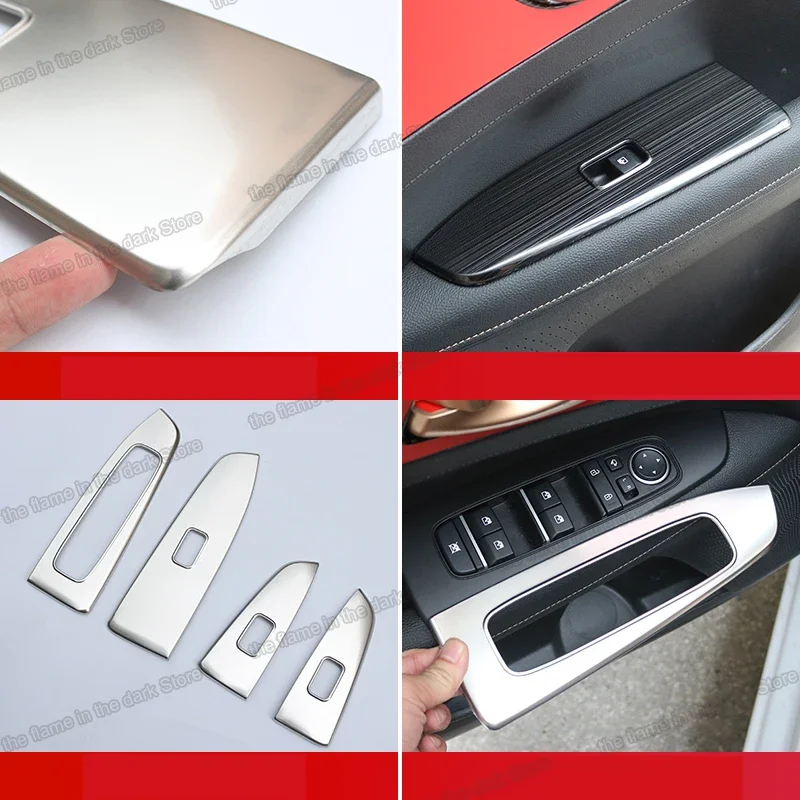 Stainless Steel Car Window Lifter Control Panel Trims for Kia K3 Cerato Forte 2019 2020 2021 Accessories Auto 2022 2023 switch