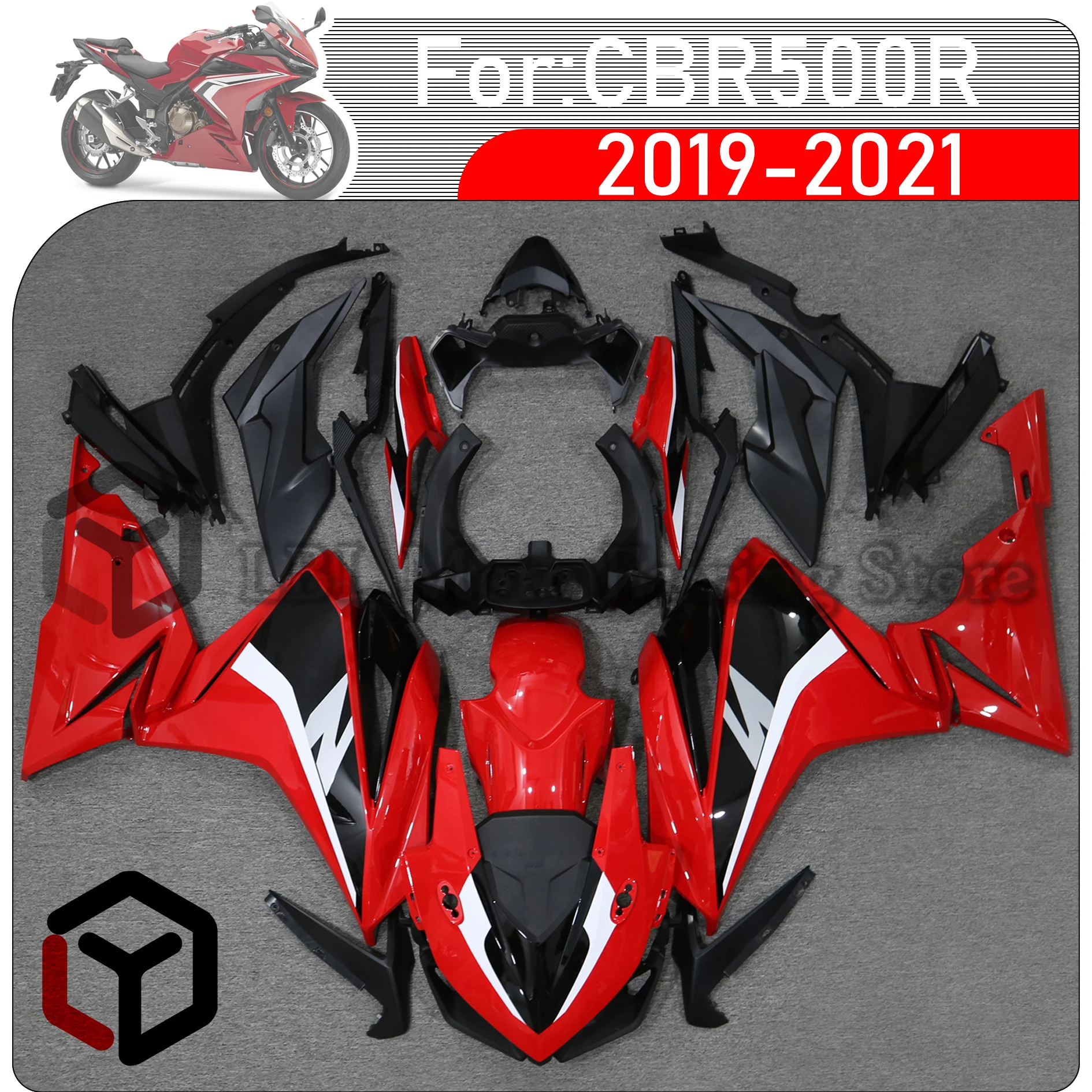 For HONDA CBR500R CBR 500R CBR500 R 2019 - 2023 Motorcycle Fairings Injection Mold Painted ABS Plastic Bodywork Kit Sets