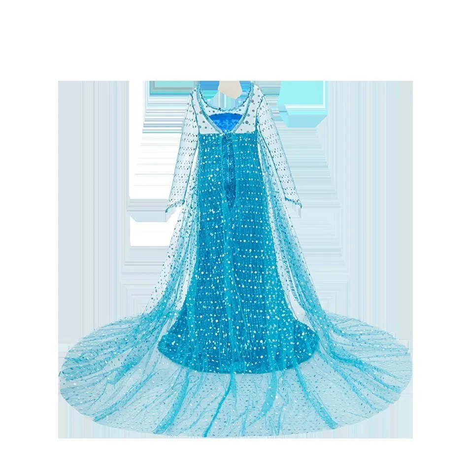 Frozen Princess Dress For Girls Elsa  Snow Queen Halloween Cosplay Costume Kids Birthday Party Dress Child Vestidos With Colak