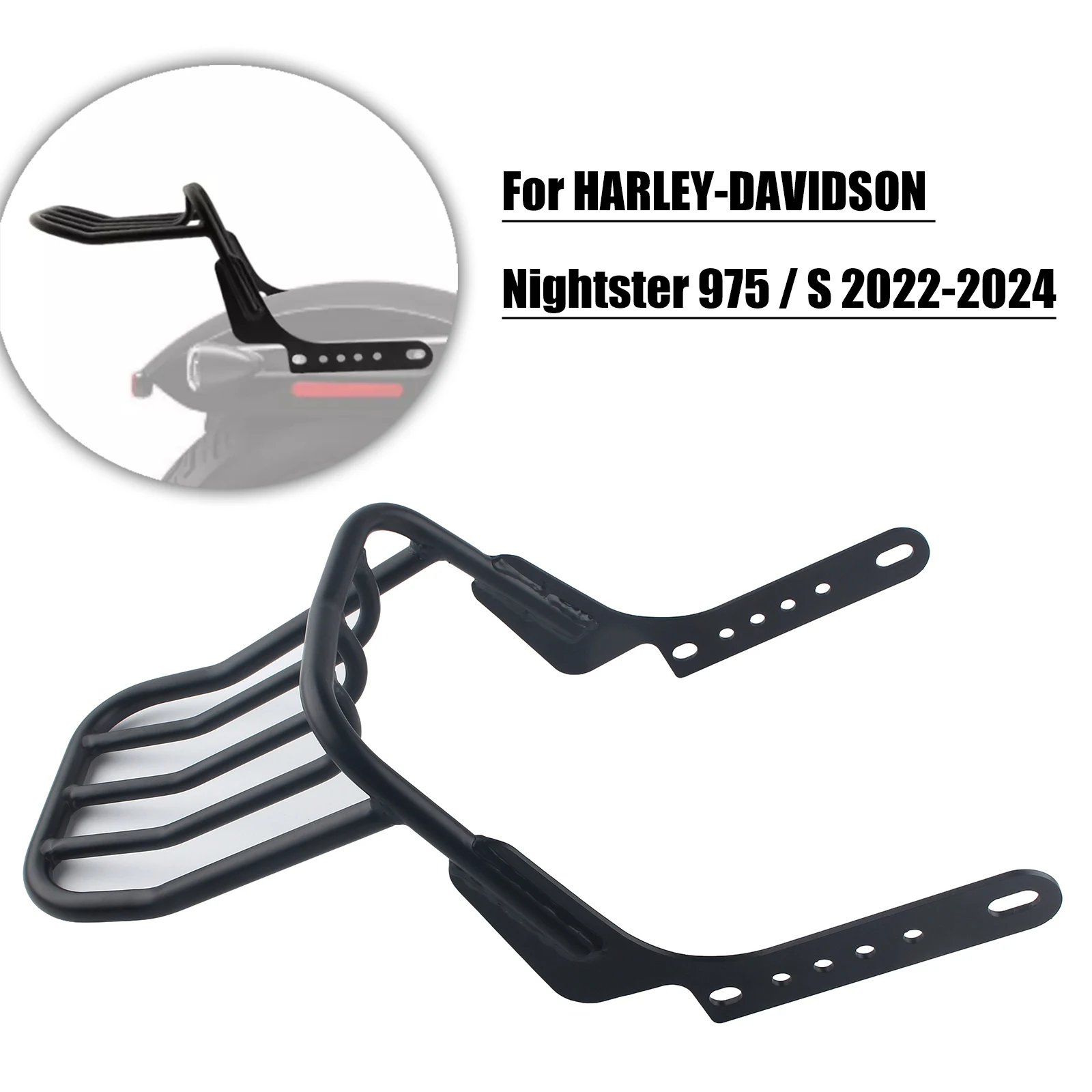 For HARLEY-DAVIDSON Nightster 975 / S 2022-2024 Motorcycle Rear Passenger Detachables Backrest Bar Luggage Rack Pad Accessories