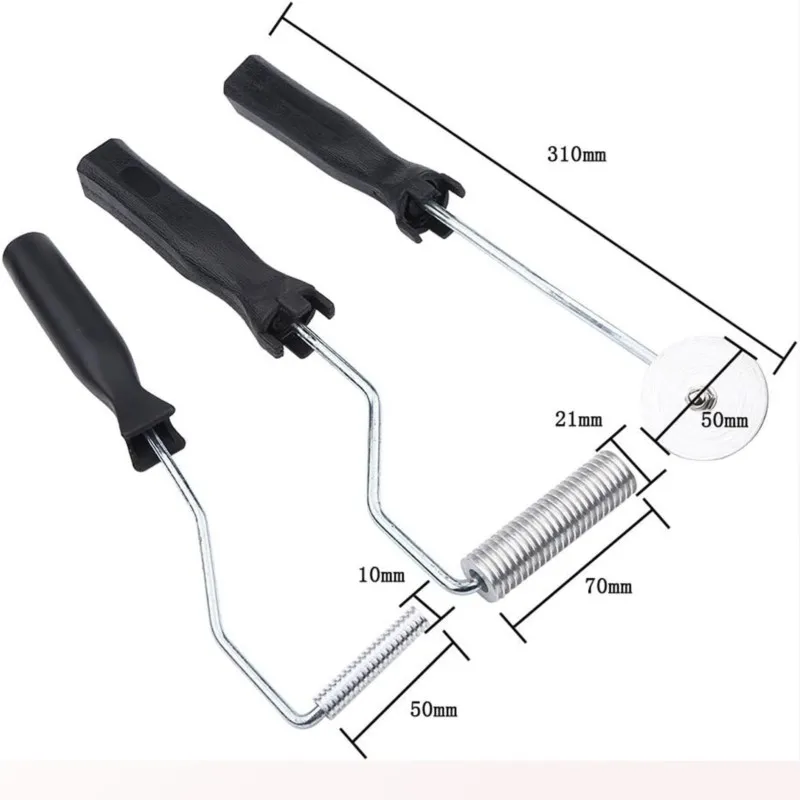 Zestaw narzędzi do laminowania z włókna szklanego, 3 szt., wałek do wygładzania powierzchni, uchwyt ze stopu aluminium i ABS do laminowania GRP FRP, do prac z żywicą.