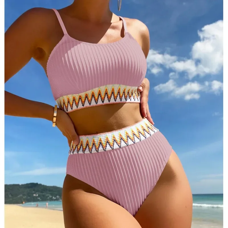 

Sexy Bikini Sets High Waist 2024 Swimsuits Women's Swimwear Push Up Female Beach Swimming Wear Bathing Suits Set Pool Bather