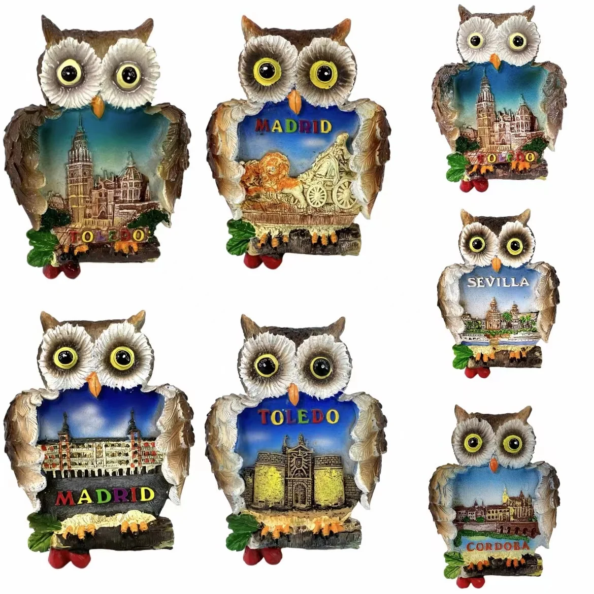 

Corvado Sevilla Toledo Madrid Spain Fridge Magnets Sibeles Square Owl Travel 3D Memorial Magnetic Refrigerator Stickers Gift