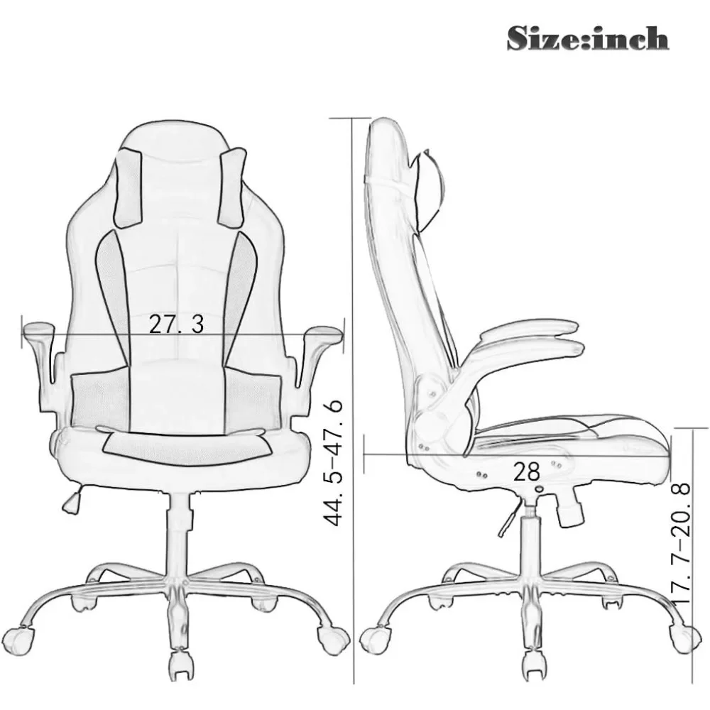 PC Game Chair Computer Gaming Chair Mobile Bringing Waist Support Flip Handlebope Hand Pillow Pu Leather Administrative Gamer