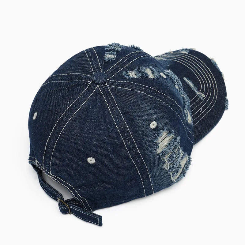 New style pure cotton breathable denim cap, Korean version duckbill cap for men and women, spring and summer soft top