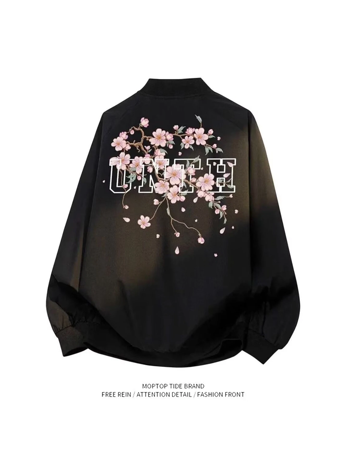 

Мужская куртка свободного кроя в гонконгском стиле с воротником, весна-осень, модная уличная одежда, повседневная, ветрозащитная, на молнии, без бренда