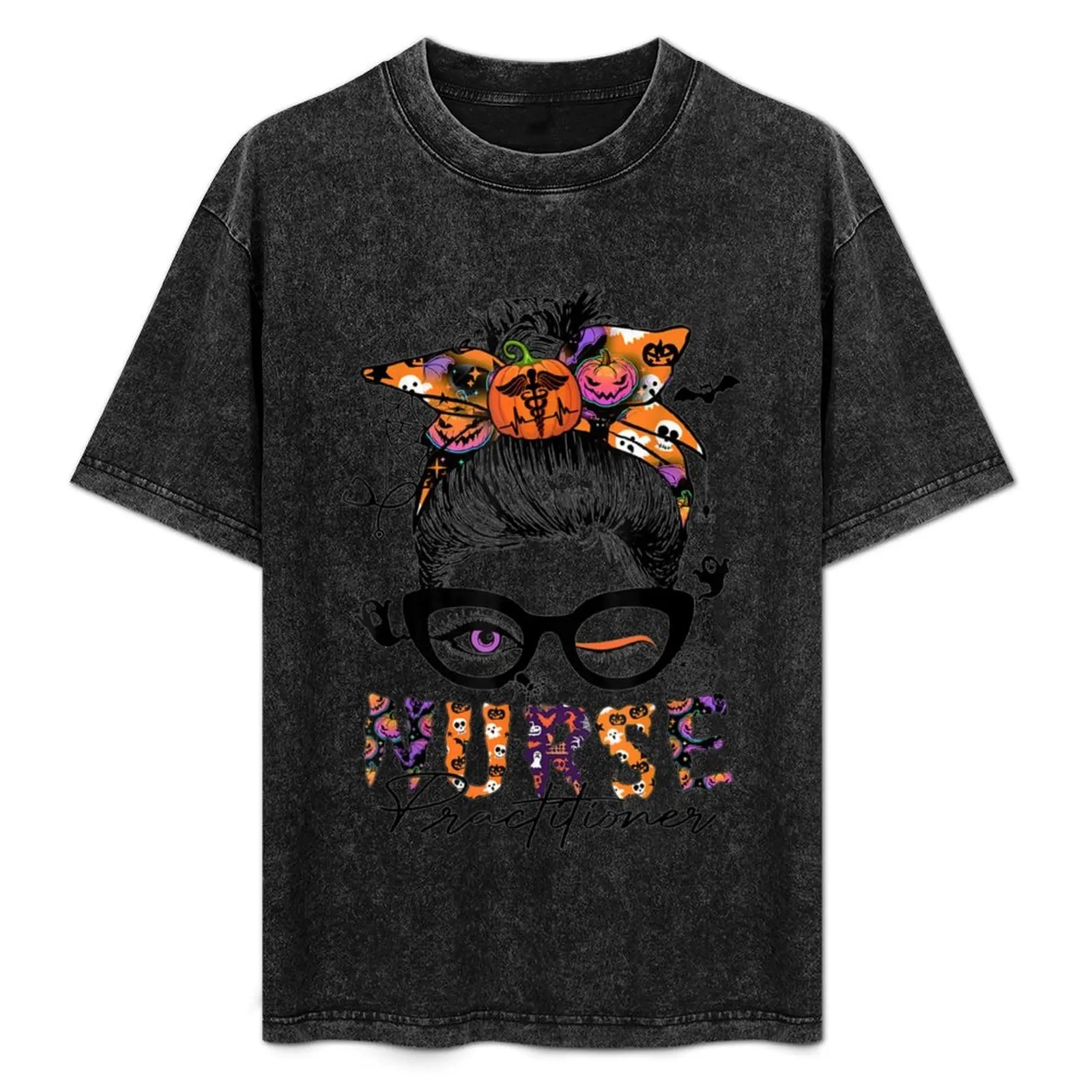 

Nurse Practitioner Halloween Costume Messy Bun for Women T-Shirt printed t shirts for man T-Shirt