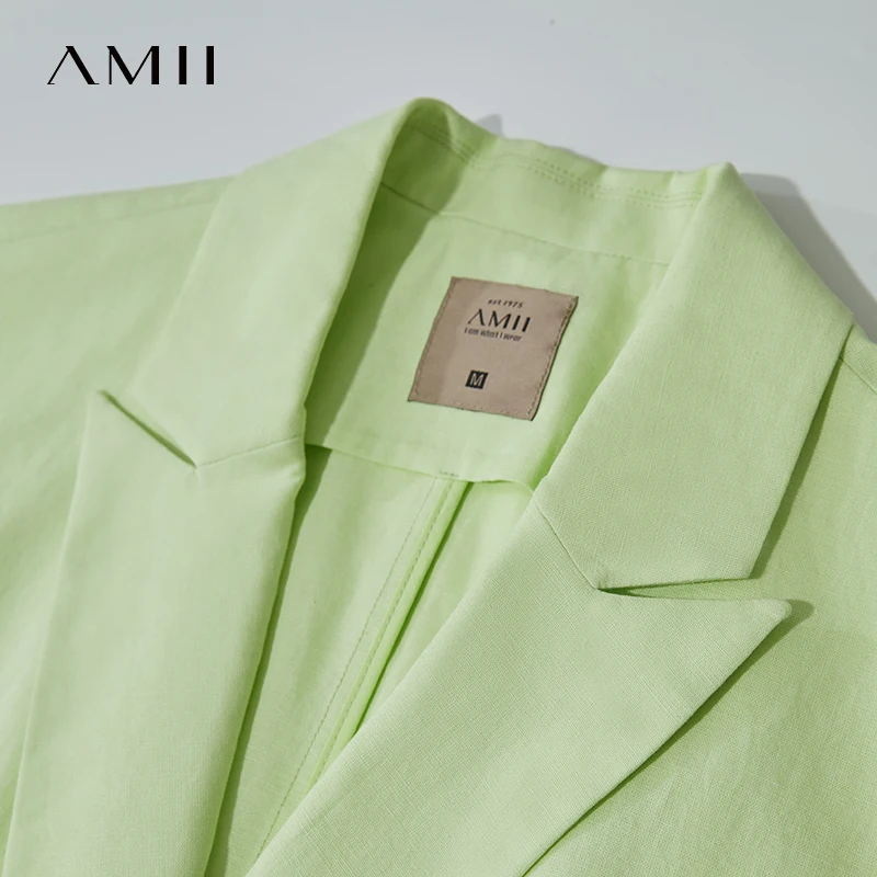 Amii Minimalist New Summer Vest Jacket For Women Commuting Cotton Linen Loose Office Fashion Blazers Female Clothing 12542071