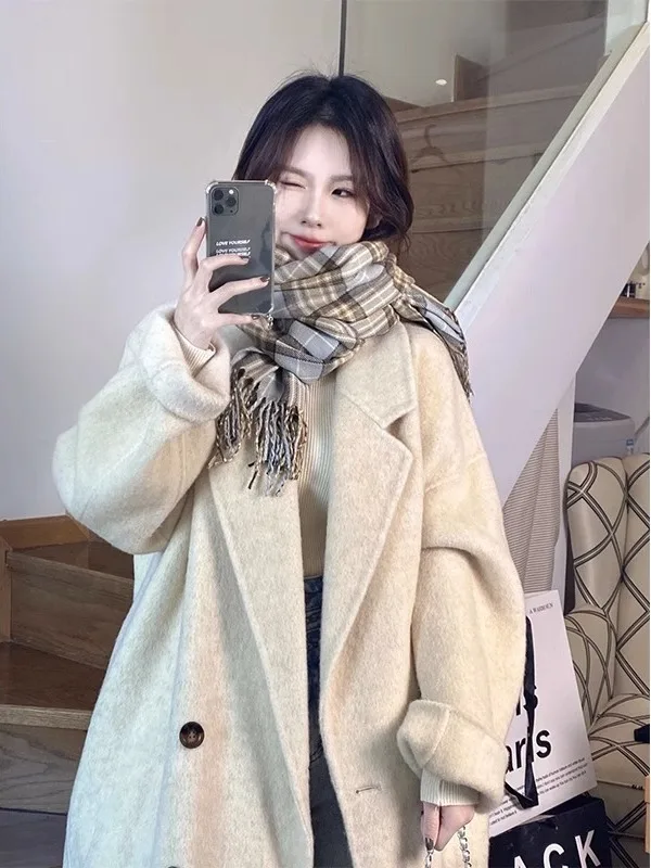 

Hebe Sle Thiened Woolen Coat Women's Mid-Length Autumn Winter New Korean Sle Small Size Woolen Outerwear Trendy