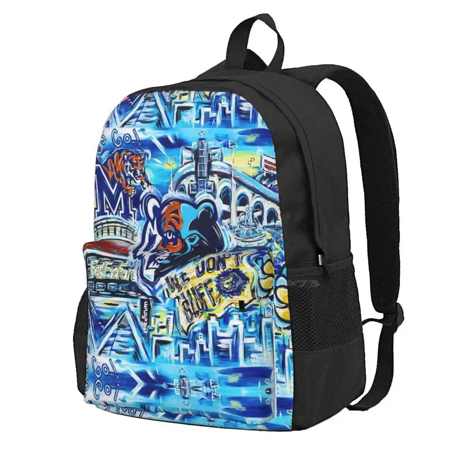 Pop Art Memphis Sports Hot Sale Schoolbag Backpack Fashion Bags Sports Memphis Tigers Tailgating