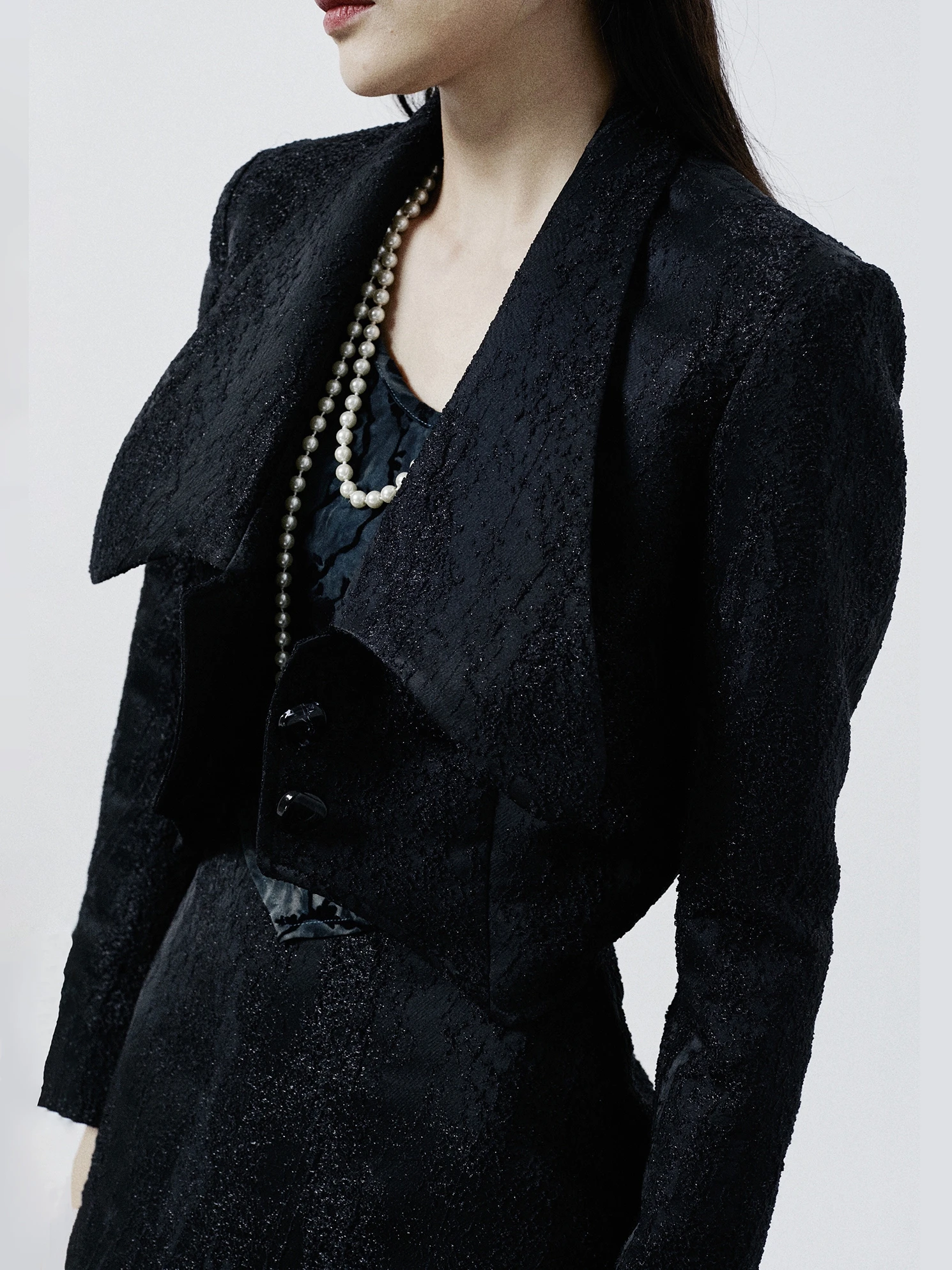 

Giasem Original k Irregular Texture Embroidery ort Jaet Large Collar Women's Faion Autumn Polyester Fiber 00%